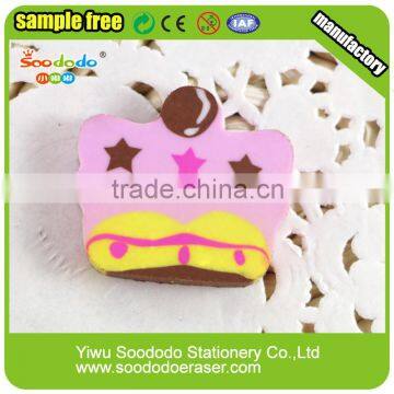 Cake 2d flat stationery eraser extruded school