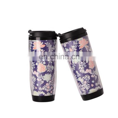 Reusable Paper Insert Custom logo Coffee Cup with Plastic Lids