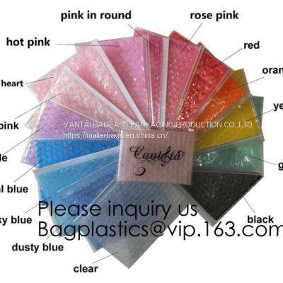 Rainbow Holographic Cosmetic Laser Slider Ziplockk Esd Bubble Bag Bubble Packaging Wrap Cosmetic Pouch Slider Bubble Bag photo-2