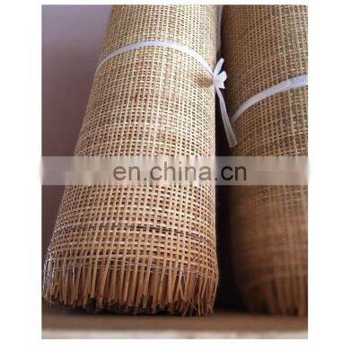 Natural Rattan Cane Webbing Woven Mesh Webbing Half Bleached Square Knitting Radio Weave Rattan Webbing Open Weave Square Woven