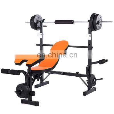 fitness weight bench set gym equipment adjustable sport multi function foldable bench press weight lifting squat rack