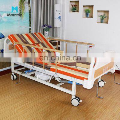 Plastic Abs Head Metal Frame Adjustable Medical Multifunction Turning Hospital Patient Sick Beds with Toilet