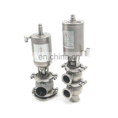 Sanitary Water Reversing Valve Pneumatic Double Flow Control Divert Seat Valve