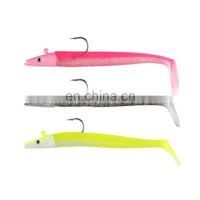 JOHNCOO Double Colours 12cm 15.5g Jig Fish Head Sinking Fishing Lure Vivid Body Jigging Soft Bait