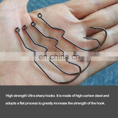 JOHNCOO Bullet Jig Heads Swimbait Hook Bass Fishing Texas Rig Hook Saltwater Freshwater Offset Weighted Weedless Hook photo-5