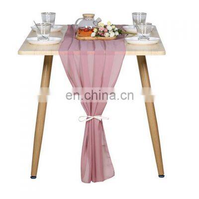 Amazon Best Seller Romantic Wedding Gauze 100D Chiffon Table Runner In Different Colors photo-5
