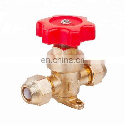 Shut Off Valve Forged Brass Joining Flareing Handle Refrigeration HVAC Air Conditioner Shut-Off Hand Valve photo-2