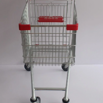 European Style Supermarket Metal Hand Shopping Cart Trolley With Wheels photo-4