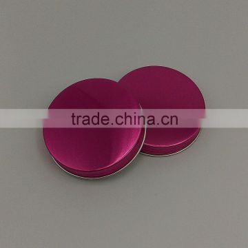 Shining metal cosmetic cap Wholesale blank or varnish printed lid screwed