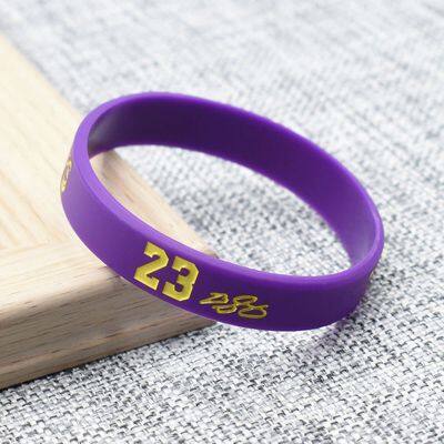 China Supplier Custom Basketball Star NO.23 Camouflage Debossed Ink Filled Waterproof and Durable Sports Silicone Bracelet