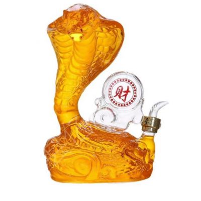 Handcrafted Blown High Borosilicate Glass Wine Bottles, Animal-shaped Glass Bottles photo-4