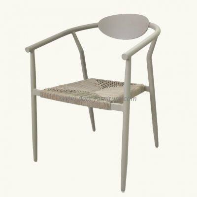 Guangdong Factory Wholesale Price Patio Stackable Dining Chair Aluminium Frame Sklum Chair photo-3