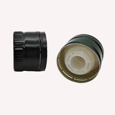 Aluminum Plastic Cap for 250ml Glass Bottle Gold Black Olive Oil 31.5*24mm Caps