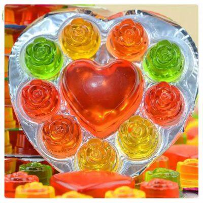 Máquina de enchimento automática linear de copos de geleia em caixa com formato de estrela e coração pp