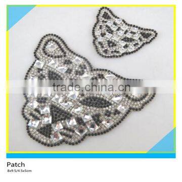Hot Fix Glass Rhinestone Applique Hotfix Colorful Glass Stone Heart Shape Patch 5.5x7cm photo-5
