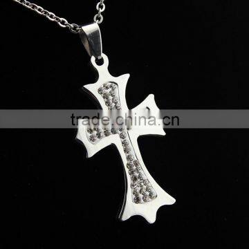 Diamond Cross Necklace Pendants, High-grade Stainless Steel Diamond Necklaces photo-4