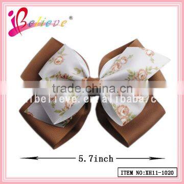 2015 New trendy flower hair jewelry Chinese products festival ribbon bow hairgrip (XH11-1020)