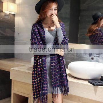 New Style Winter Autumn Tassel Cashmere Feel Woven Tartan Acrylic Scarf                        
                                                Quality Choice