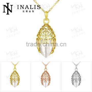 Latest design gold plated crown with cateye pendant necklace