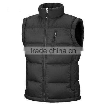 black color custom 100% polyester down vest men winter wholesale