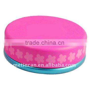 cute metal tin puff box