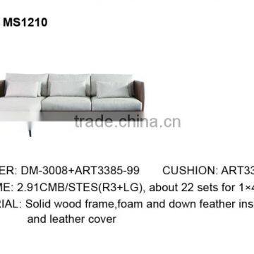 2015 Modern Design Top Grain Leather Sectional Sofa Furniture MS1210 photo-2
