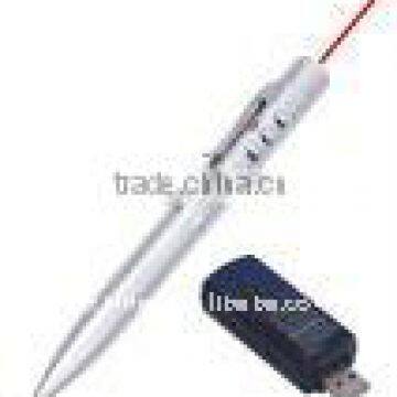 Laser pointer pen with USB flash drive