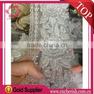 2016 Factory Selling White Color Lace Cheap 9cm China Voile Lace Trimming Lace Trim for Sweater and Wedding Dress