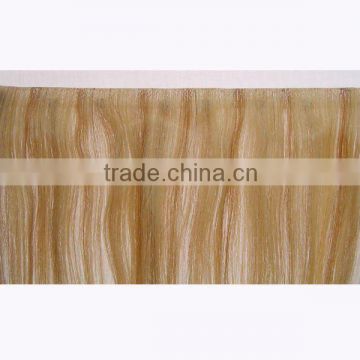 100% human BRAZILINA virgin remy hair/ PU hair weft / SKIN hair weaving /hot sales