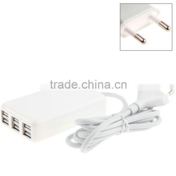 High Compatibility 6A 30W 6-Ports USB Charger for iPad / iPhone