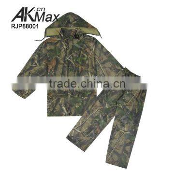 Army Forest Camo PVC Raincoat Rainsuit Military Raincoat