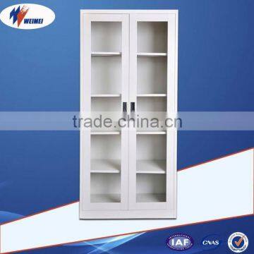 Steel Metal Storage Cabinets Locking with Glass Sliding Door