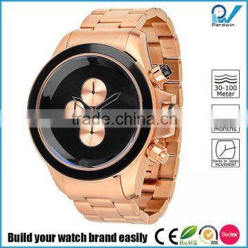 trandy fancy black bezel coating PVD rose gold luxury polished Watches