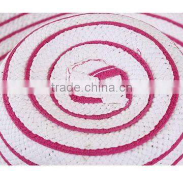 QXSH0053B Wide Brim Straw Hat New Summer Striped Bucket Beach Hat photo-5