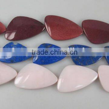 Semi-Precious Stone Pink Opal Triangle Natural Gemtone Loose Beads photo-6