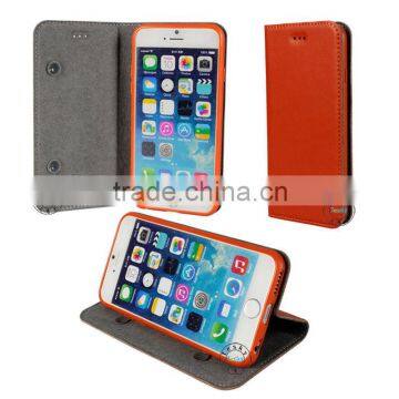 new 2014 luxury genuine leather case with suckers for iphone 6