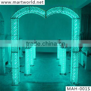 Hot sale LED arch wedding decoration wedding backdrop with changable LED light for wedding decoration(MAH-001)