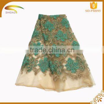 custom beautiful softextile and stretch african Voile Fabric chemical embroidery tulle lace fabric wholesale