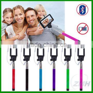 2015 Hotsell Portable Smartphone Selfie Stick with Remote Cable Selfie Stick