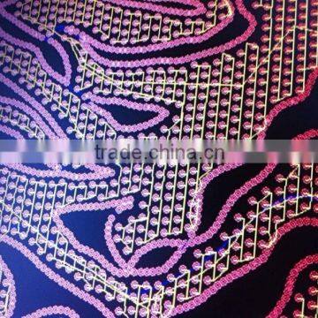 2015 new sequence embroidery fabric sequin lace fabric China supplier