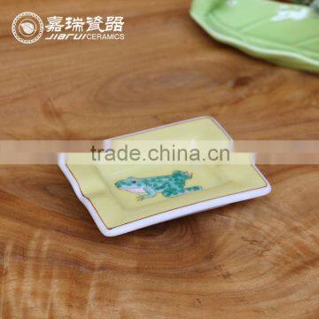 Portable Hand Painted Ceramic Hotel Ashtray Custom photo-6