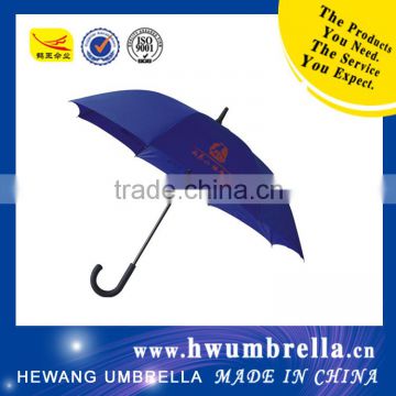 Black Coated Shaft Plastic Curved Handle Two Layer Straight Golf Umbrella