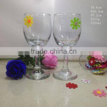 High quality 250ml glass goblet wine cup