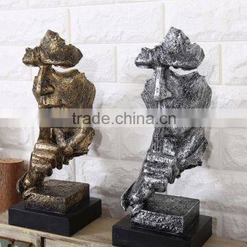 Silence is gold thinker human head ceramic art craft for living room decoration                        
                                                                                Supplier's Choice