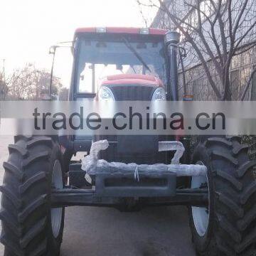 130 hp 4WD Farm tractors with implements,front end loader,backhoe,log trailer with crane