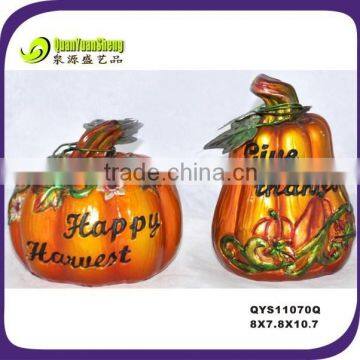 Thanksgiving gift supplier resin happy harvest pumpkins