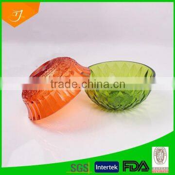 Custom Logo Promotional Giveaway Present Glassware Bowl,Diamond Transparent Round Salad Bowl