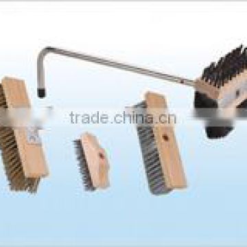 portable wooden handle wire brush decking wire brush board brush