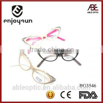 UNIQUE fox eye shape fashion design student acetate hand made spectacles optical frames eyewear eyeglasses with diamond