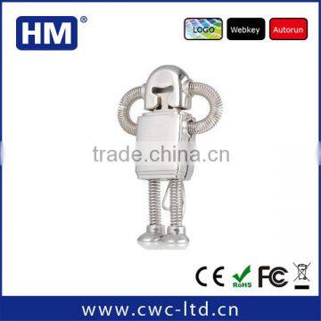 Silver Flexible Metal Robot Usb Flash Drive for Gifts